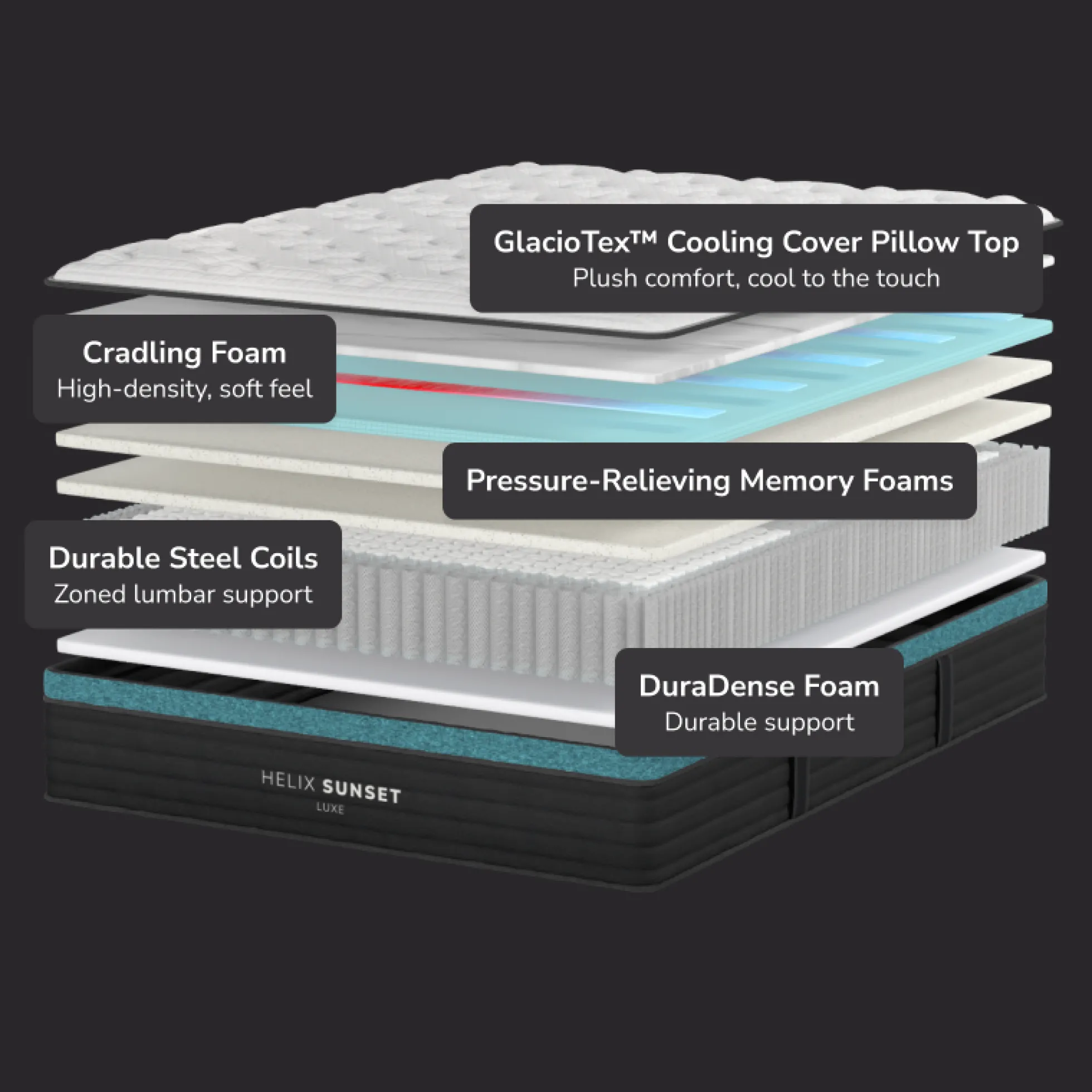 Helix Sunset Luxe Plush Hybrid Mattress