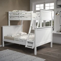 Linon Leah Twin over Full Bunk Bed in White