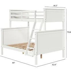 Linon Leah Twin over Full Bunk Bed in White