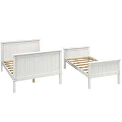 Linon Leah Twin over Full Bunk Bed in White