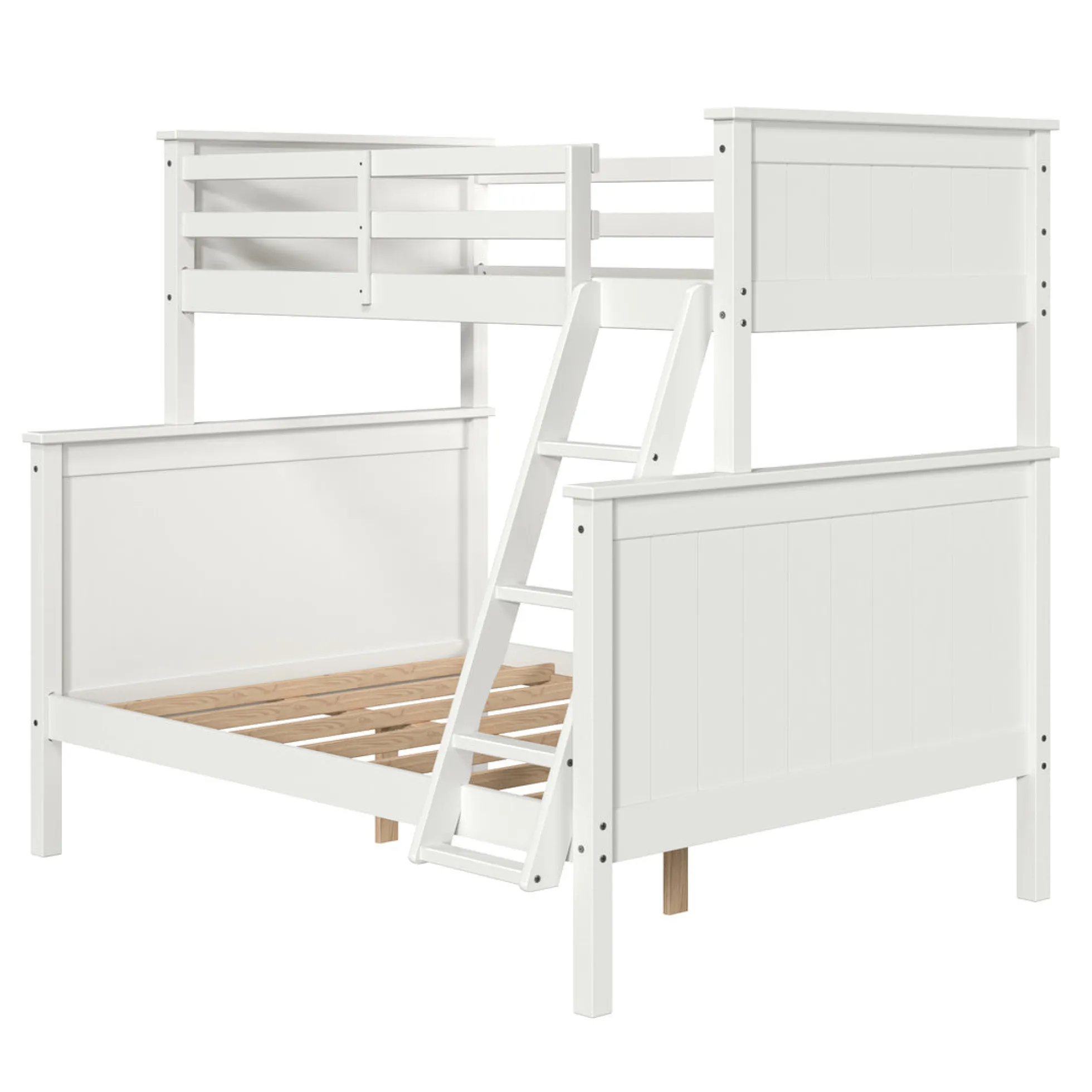 Linon Leah Twin over Full Bunk Bed in White