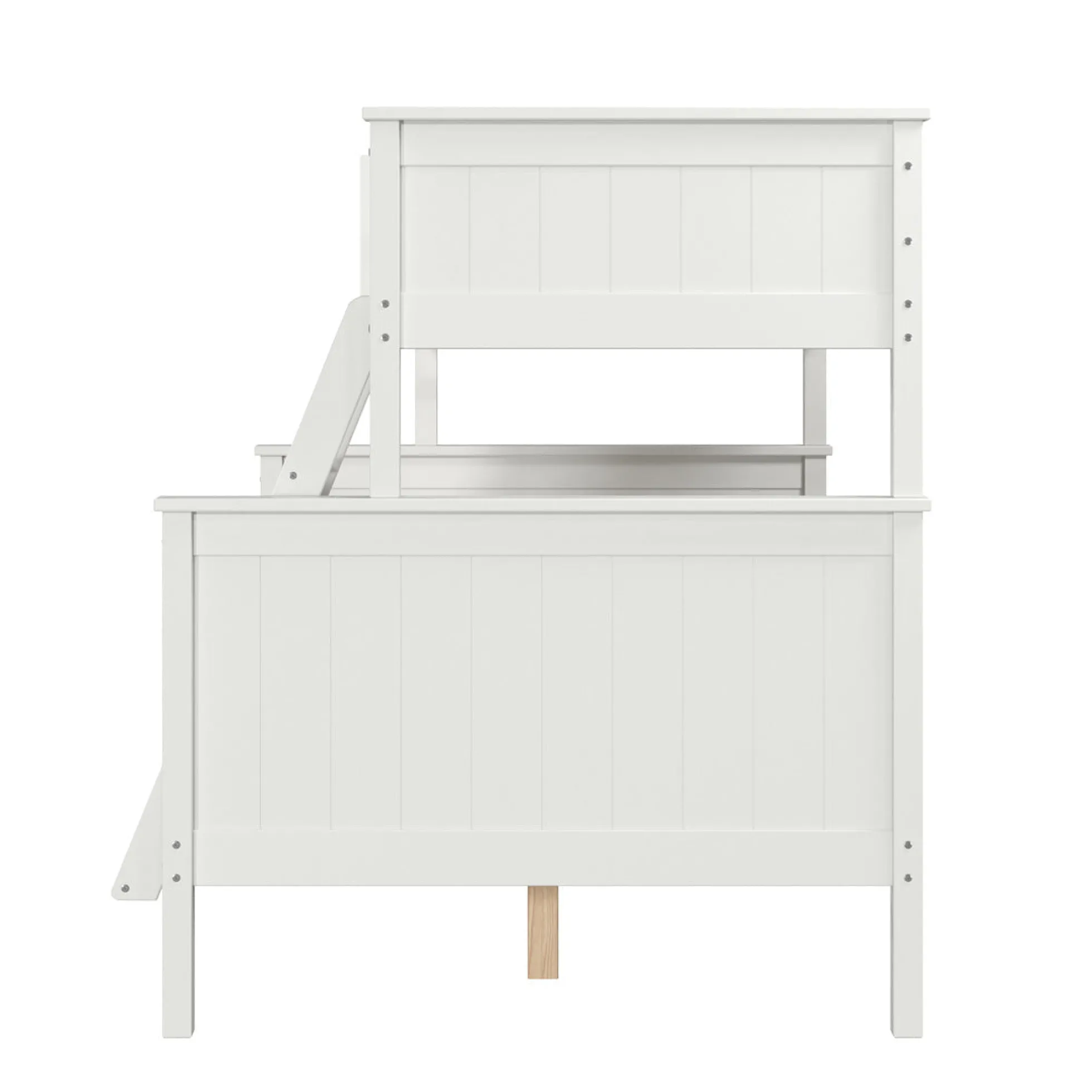 Linon Leah Twin over Full Bunk Bed in White