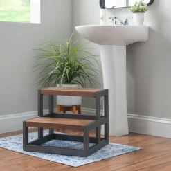 Powell Blythe Bed Steps in Gunmetal