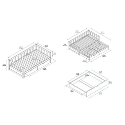 Powell Hope Daybed with Drawers in White