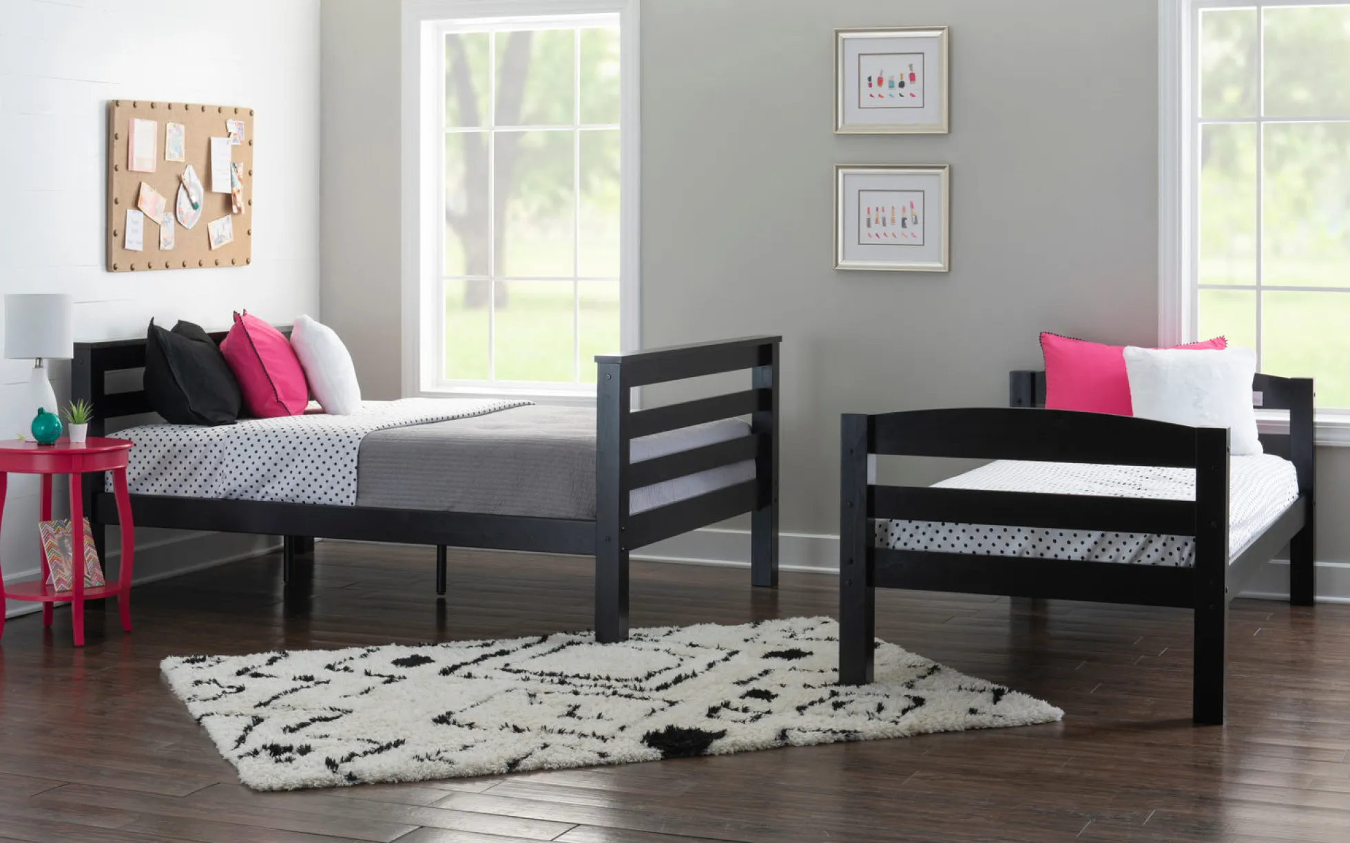 Powell Levi Twin over Full Bunk Bed in Black