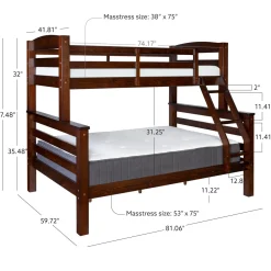 Powell Levi Twin over Full Bunk Bed in Espresso