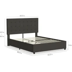 Rize Home Aspen Upholstered Platform Bed