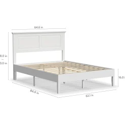 Rize Home Cottage Wood Platform Bed in White
