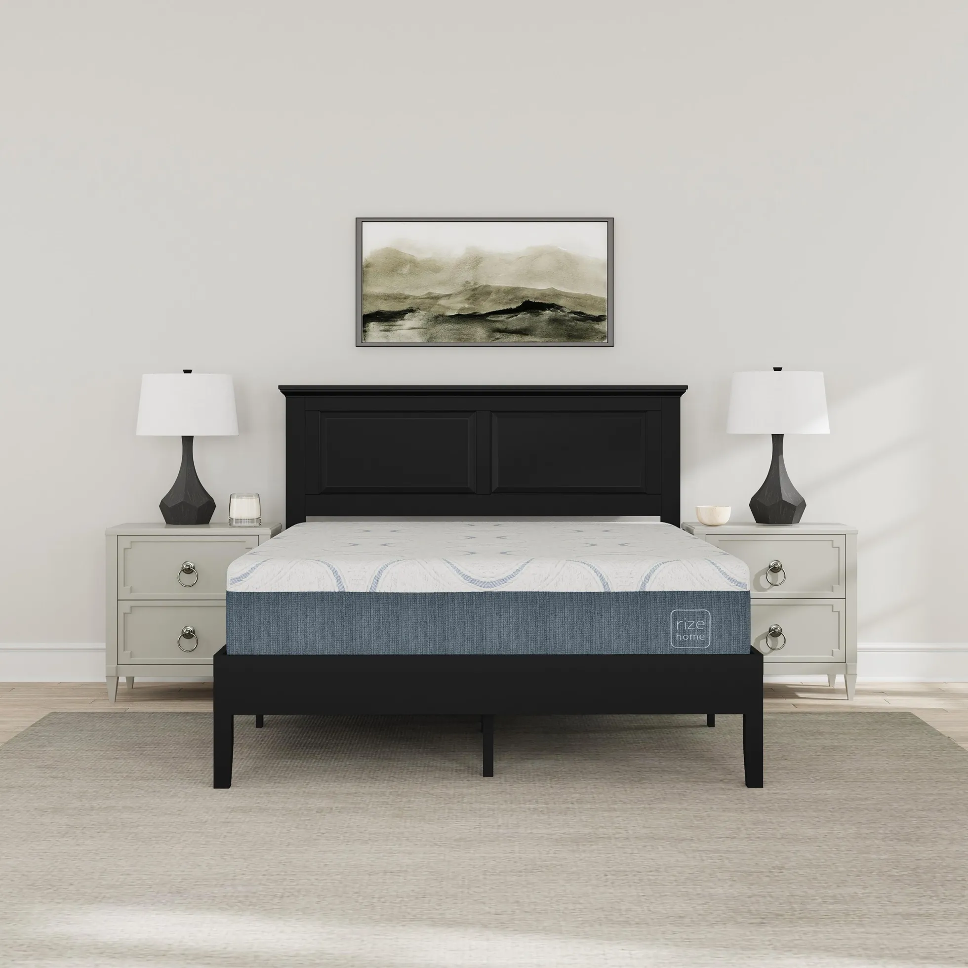 Rize Home Cottage Wood Platform Bed in Black