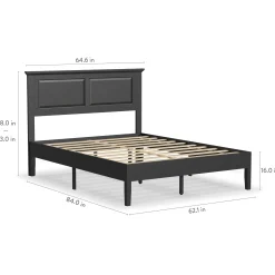 Rize Home Cottage Wood Platform Bed in Black
