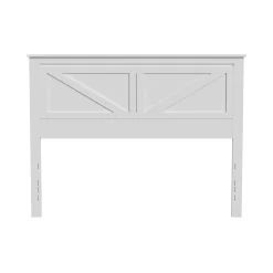 Rize Home Farmhouse Wood Headboard in White