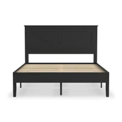 Rize Home Farmhouse Wood Platform Bed in Black