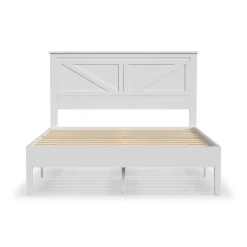 Rize Home Farmhouse Wood Platform Bed in White