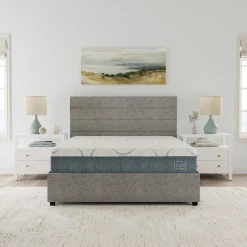 Rize Home Willow Upholstered Platform Bed in Light Grey