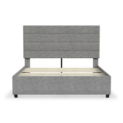Rize Home Willow Upholstered Platform Bed in Light Grey