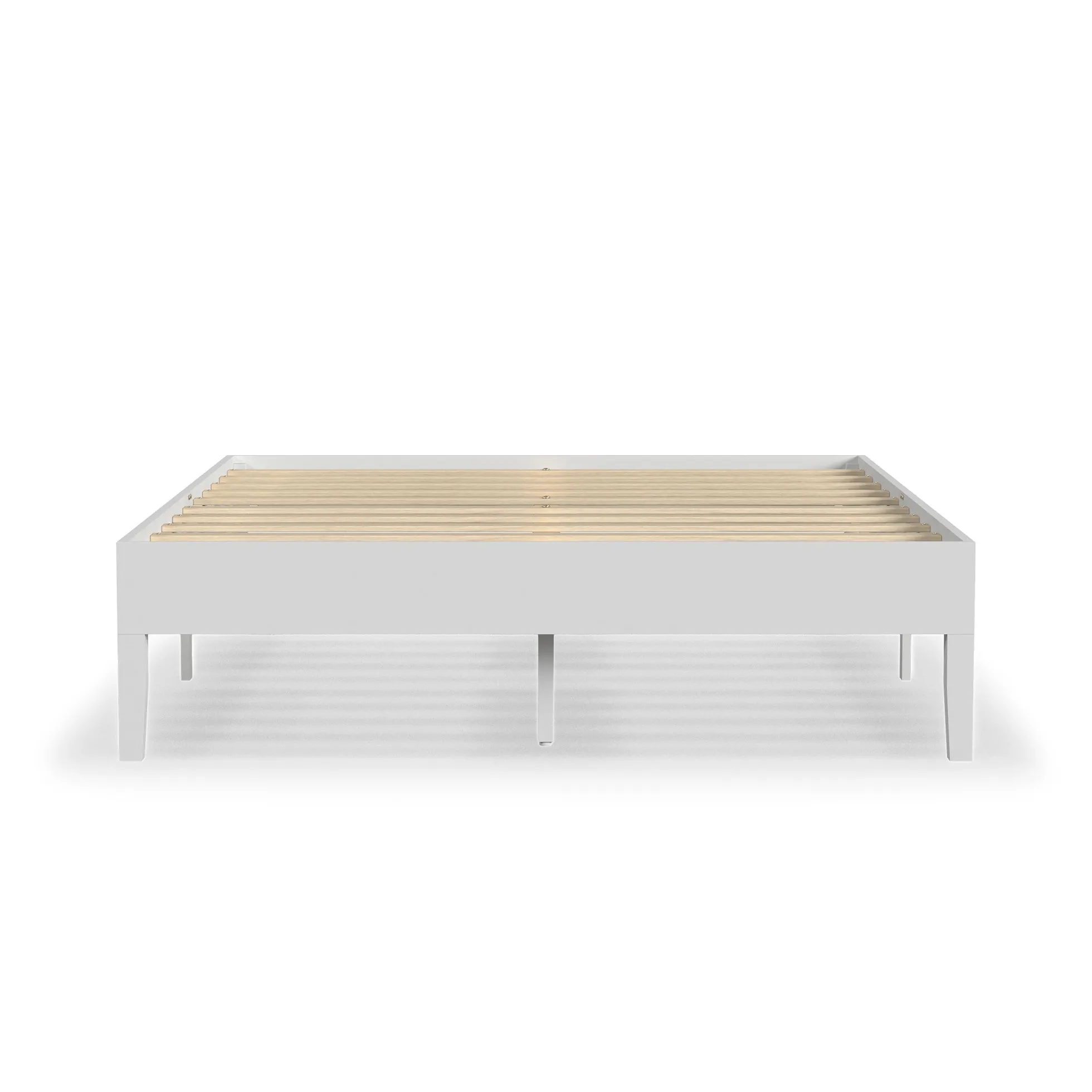 Rize Home Wood Platform Bed Frame in White