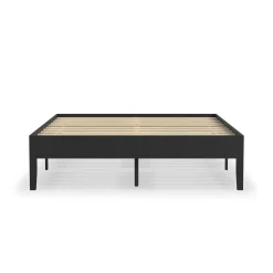 Rize Home Wood Platform Bed Frame in Black